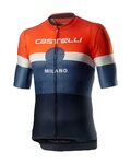 CASTELLI Cyklistický dres s krátkym rukávom - MILANO - oranžová/modrá/čierna