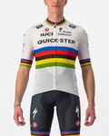 CASTELLI Cyklistický dres s krátkym rukávom - QUICK-STEP 2022 COMPETIZIONE - dúhová/biela