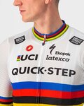 CASTELLI Cyklistický dres s krátkym rukávom - QUICK-STEP 2022 COMPETIZIONE - dúhová/biela