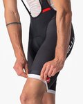 CASTELLI Cyklistické nohavice krátke s trakmi - COMPETIZIONE KIT - čierna/strieborná
