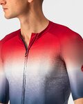 CASTELLI Cyklistický dres s krátkym rukávom - AERO RACE 6.0 - červená/biela/modrá