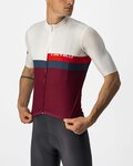 CASTELLI Cyklistický dres s krátkym rukávom - A BLOCCO - béžová/bordová/červená/modrá
