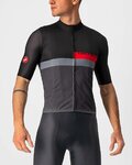 CASTELLI Cyklistický dres s krátkym rukávom - A BLOCCO - čierna/šedá/červená