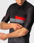 CASTELLI Cyklistický dres s krátkym rukávom - A BLOCCO - čierna/šedá/červená