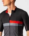 CASTELLI Cyklistický dres s krátkym rukávom - A BLOCCO - čierna/šedá/červená