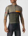 CASTELLI Cyklistický dres s krátkym rukávom - A BLOCCO - šedá/oranžová/zelená