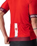 CASTELLI Cyklistický dres s krátkym rukávom - ENTRATA VI - bordová/červená