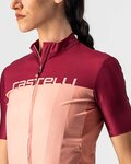 CASTELLI Cyklistický dres s krátkym rukávom - VELOCISSIMA LADY - bordová/ružová