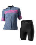 CASTELLI Cyklistický krátky dres a krátke nohavice - FENICE LADY - čierna/modrá/ružová