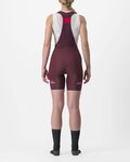 CASTELLI Cyklistické nohavice krátke s trakmi - PRIMA LADY - bordová