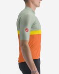 CASTELLI Cyklistický dres s krátkym rukávom - A BLOCCO - oranžová/bordová/zelená/žltá