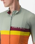 CASTELLI Cyklistický dres s krátkym rukávom - A BLOCCO - oranžová/bordová/zelená/žltá