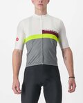 CASTELLI Cyklistický dres s krátkym rukávom - A BLOCCO - bordová/šedá/žltá/ivory