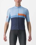 CASTELLI Cyklistický dres s krátkym rukávom - A BLOCCO - modrá/oranžová