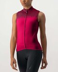 CASTELLI Cyklistický dres bez rukávov - VELOCISSIMA LADY - bordová/červená