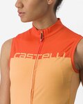 CASTELLI Cyklistický dres bez rukávov - VELOCISSIMA LADY - oranžová