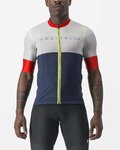 CASTELLI Cyklistický dres s krátkym rukávom - SEZIONE - ivory/modrá/červená