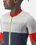CASTELLI Cyklistický dres s krátkym rukávom - SEZIONE - ivory/modrá/červená