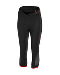CASTELLI Cyklistické nohavice 3/4 bez trakov - VISTA LADY - červená/čierna