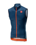 CASTELLI Cyklistický dres bez rukávov - ENTRATA 3.0 - modrá/oranžová