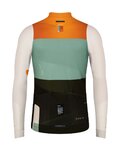GOBIK Cyklistický dres s dlhým rukávom zimný - COBBLE - čierna/ivory/zelená/oranžová