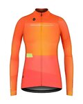 GOBIK Cyklistický dres s dlhým rukávom zimný - COBBLE LADY - oranžová/ružová