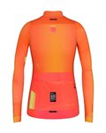 GOBIK Cyklistický dres s dlhým rukávom zimný - COBBLE LADY - oranžová/ružová