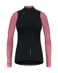 GOBIK Cyklistický dres s dlhým rukávom zimný - COBBLE BLEND LADY - čierna/ivory/ružová