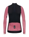 GOBIK Cyklistický dres s dlhým rukávom zimný - COBBLE BLEND LADY - čierna/ivory/ružová