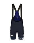 GOBIK Cyklistické nohavice krátke s trakmi - MOVISTAR 2023 MATT - biela/modrá