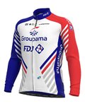 ALÉ Cyklistický dres s dlhým rukávom zimný - GROUPAMA FDJ 20 WNT - červená/biela/modrá