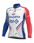 ALÉ Cyklistický dres s dlhým rukávom zimný - GROUPAMA FDJ 19 WNT - červená/modrá/biela