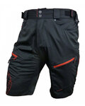 HAVEN Cyklistické nohavice krátke bez trakov - NAVAHO SLIMFIT - čierna/červená