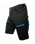HAVEN Cyklistické nohavice krátke bez trakov - NAVAHO SLIMFIT - čierna/modrá
