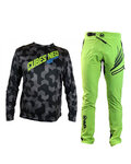 HAVEN Cyklistický MTB dres a nohavice - CUBES NEO LONG III - čierna/zelená