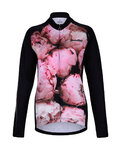 HOLOKOLO Cyklistický dres s dlhým rukávom zimný - PEONY LADY WINTER - čierna/ružová