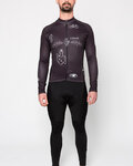 HOLOKOLO Cyklistický dres s dlhým rukávom zimný - BLACK OUT WINTER - čierna