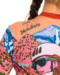 HOLOKOLO Cyklistický dres s krátkym rukávom - FREE ELITE LADY - oranžová/viacfarebná