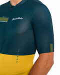 HOLOKOLO Cyklistický dres s krátkym rukávom - VIBES - zelená/žltá