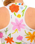 HOLOKOLO Cyklistický dres bez rukávov - FLORAL ELITE LADY - biela/viacfarebná