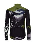 HOLOKOLO Cyklistický dres s dlhým rukávom zimný - CAMOUFLAGE WINTER - zelená/čierna