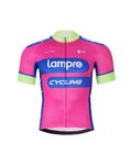 BONAVELO Cyklistický krátky dres a krátke nohavice - LAMPRE - ružová/čierna
