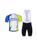 BONAVELO Cyklistický krátky dres a krátke nohavice - LIQUIGAS CANNONDALE - čierna/modrá/zelená
