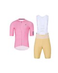HOLOKOLO Cyklistický krátky dres a krátke nohavice - VICTORIOUS - béžová/ružová