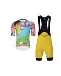HOLOKOLO Cyklistický krátky dres a krátke nohavice - DEER - žltá/zelená/viacfarebná
