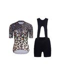 RIVANELLE Cyklistický krátky dres a krátke nohavice - WILDCAT  - hnedá/čierna
