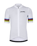 HOLOKOLO Cyklistický dres s krátkym rukávom - RAINBOW - biela