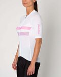 HOLOKOLO Cyklistický dres s krátkym rukávom - SPORTY LADY - biela/ružová