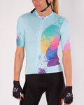 HOLOKOLO Cyklistický krátky dres a krátke nohavice - SURPRISED ELITE LADY - svetlo modrá/čierna