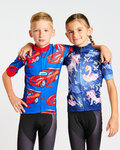 HOLOKOLO Cyklistický dres s krátkym rukávom - CARS KIDS - červená/modrá